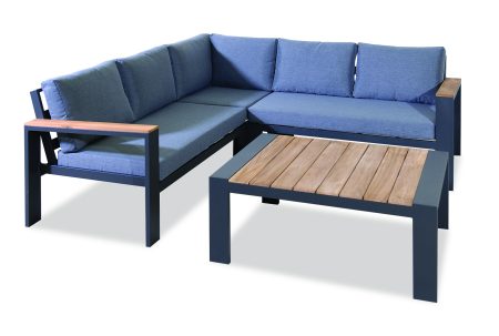 TROPICANA Καθιστικό Σέτ Αλουμινίου Με Ξύλο Teak ,Σέτ 4 Τεμαχίων