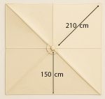 Εκρού Ανταλλακτικό Πανί Τετράγωνης Ομπρέλας Χωρίς Βολάν 300 Χ 300cm