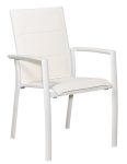 SIENNA Λευκή Πολυθρόνα Αλουμινίου Με Διάτρητο Ύφασμα