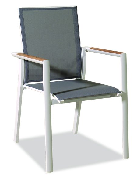 ALABAMA Πολυθρόνα Αλουμινίου Με Διάτρητο Ύφασμα Και Pollywood Στα Μπράτσα