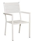 Στοιβαζόμενη Πολυθρόνα Αλουμινίου Με Λευκό Pollywood