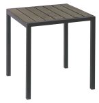 Τετράγωνο Τραπέζι Αλουμινίου Με Γκρί Pollywood 68 x 68 x 72(H)cm