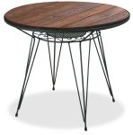 Γαλβανισμένο Στρογγυλό Τραπέζι Μασίφ 90 x 75(h)cm ,Με Σουηδικό Ξύλο