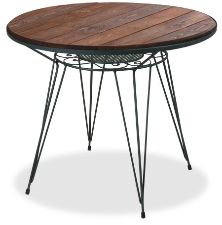 Γαλβανισμένο Στρογγυλό Τραπέζι Μασίφ 90 x 75(h)cm ,Με Σουηδικό Ξύλο