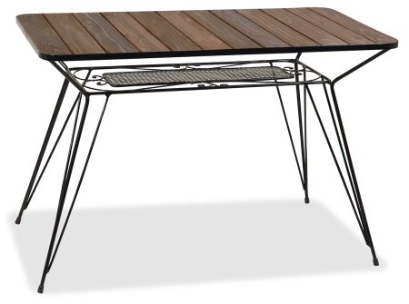 Γαλβανισμένο Παραλ/μο Τραπέζι Μασίφ ,Με Σουηδικό Ξύλο 140 x 70 x 73(h)cm