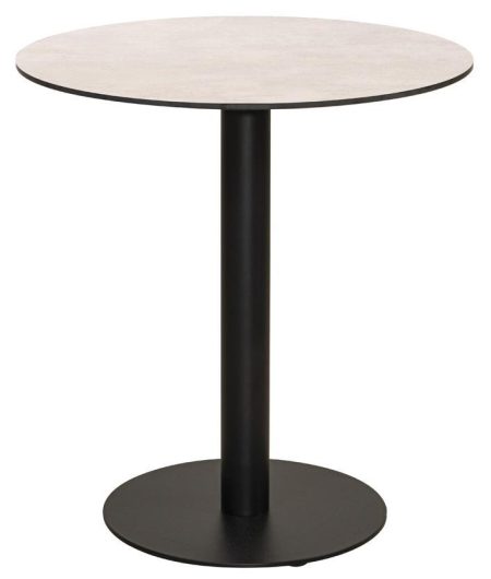 Στρογγυλό Μεταλλικό Τραπέζι Με Επιφάνεια Compact Hpl Μπέζ 60 x 75(h)cm