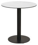 Στρογγυλό Μεταλλικό Τραπέζι Με Επιφάνεια Compact Hpl Λευκό 60 x 75(h)cm