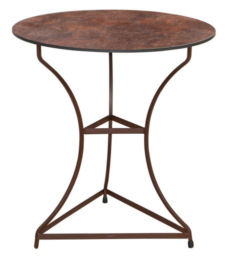 Γαλβανισμένο Στρογγυλό Τραπέζι Με Επιφάνεια Compact Hpl Σκουριά Φ60 x 74(h)cm