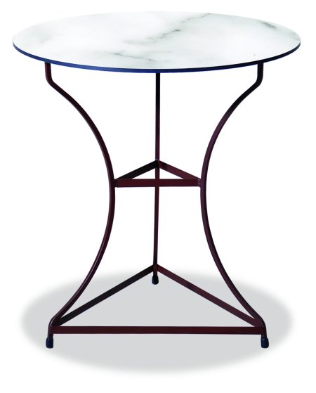 Γαλβανισμένο Στρογγυλό Τραπέζι Με Επιφάνεια Compact Hpl Λευκό Φ60 x 74(h)cm