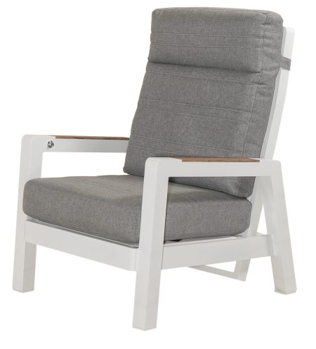 Πολυθρόνα Με Σκελετό Αλουμινίου , Pollywood Στα Μπράτσα Και Μηχανισμό Αναδίπλωσης Στήν Πλάτη Με Μαξιλάρι 73 x 83 x 101(h)cm