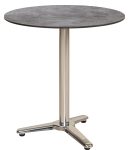 Στρογγυλό Τραπέζι Με Γκρί Επιφάνεια Hpl Και Ανοξείδωτο Σκελετό 70 x 75(h)cm