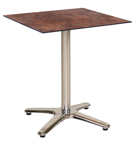 Τετράγωνο Τραπέζι Με Επιφάνεια Hpl Σκουριά Και Ανοξείδωτο Σκελετό 60 x 60 x 75(h)cm