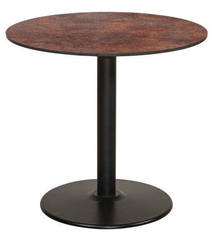 Στρογγυλό Μεταλλικό Τραπέζι Με Επιφάνεια Compact Hpl Σκουριά 80 x 75(h)cm