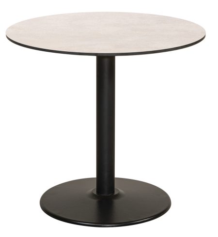 Στρογγυλό Μεταλλικό Τραπέζι Με Επιφάνεια Compact Hpl Μπέζ 80 x 75(h)cm