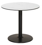 Στρογγυλό Μεταλλικό Τραπέζι Με Επιφάνεια Compact Hpl Λευκό 80 x 75(h)cm