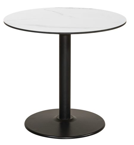 Στρογγυλό Μεταλλικό Τραπέζι Με Επιφάνεια Compact Hpl Λευκό 80 x 75(h)cm