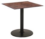 Τετράγωνο Μεταλλικό Τραπέζι Με πιφάνεια Compact Hpl Σκουριά 80 x 80 x 75(h)cm