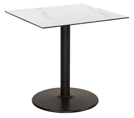 Τετράγωνο Μεταλλικό Τραπέζι Με Λευκή Επιφάνεια Compact Hpl 80 x 80 x 75(h)cm