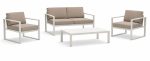 Καθιστικό Κήπου Αλουμινίου Σέτ 4 Τεμαχίων Με Σκελετό Αλουμινίου