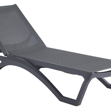 Dark Grey Ανακλινόμενη Ξαπλώστρα 5 Θέσεων Πολυπροπυλένιου Με Uv Προστασία Και Διάτρητο Ύφασμα