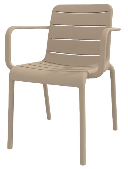 Taupe Στοιβαζόμενη Πολυθρόνα Πολυπροπυλένιου Με UV Προστασία