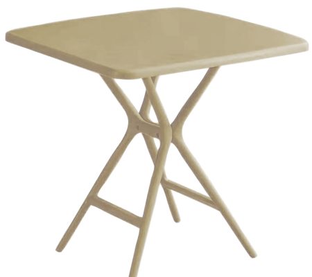 Taupe Τραπέζι Πολυπροπυλένιου Με UV Προστασία 72 x 72cm