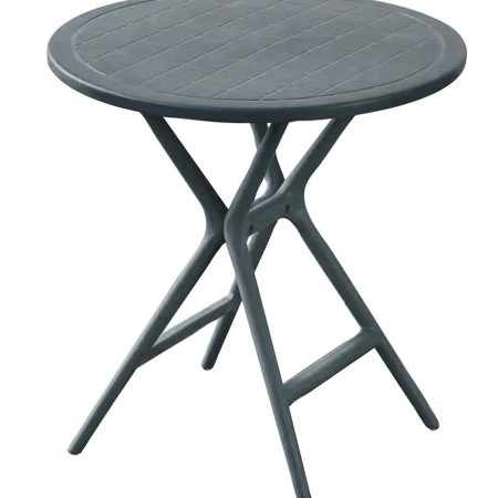 Στρογγυλό Dark Grey Τραπέζι Πολυπροπυλενίου Με Uv Προστασία 68 x 70(h)cm