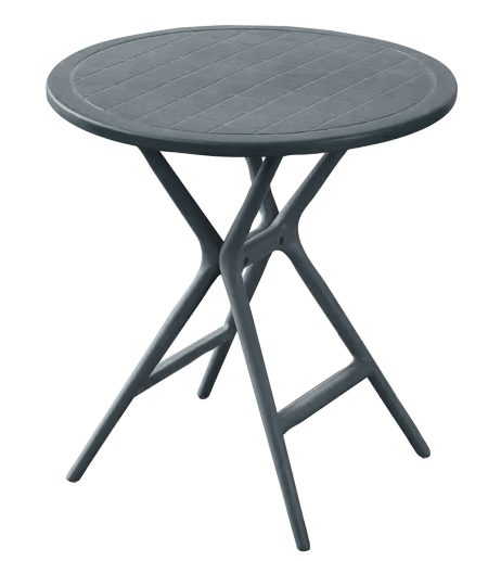 Στρογγυλό Dark Grey Τραπέζι Πολυπροπυλενίου Με Uv Προστασία 68 x 70(h)cm