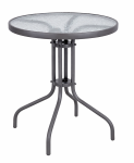 Στρογγυλό Μεταλλικό Τραπέζι Με Τζάμι 60 x 70(h)cm