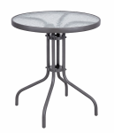 Στρογγυλό Μεταλλικό Τραπέζι Με Τζάμι 80 x 70(h)cm