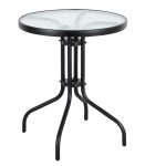 Στρογγυλό Μεταλλικό Τραπέζι Με Τζάμι 60 x 70(h)cm