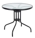 Στρογγυλό Μεταλλικό Τραπέζι Με Τζάμι 80 x 70(h)cm