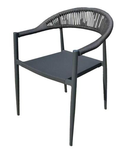 Πολυθρόνα Αλουμινίου Με Γκρί Textline Σχοινί