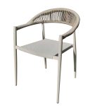 Πολυθρόνα Αλουμινίου Με Μπέζ Textline Σχοινί