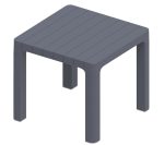 Dark Grey Τετράγωνο Βοηθητικό Τραπεζάκι Πολυπροπυλενίου Με Uv Προστασία 45 x 45 x 40(H)cm