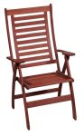 Ξύλινη Ψηλόπλατη Πτυσσόμενη Πολυθρόνα 3 Θέσεων ,Red Shorea