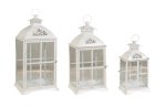 Μεταλλικά Διακοσμητικά Φανάρια Σέτ 3 Τεμαχίων 35 , 50 , Και 64cm