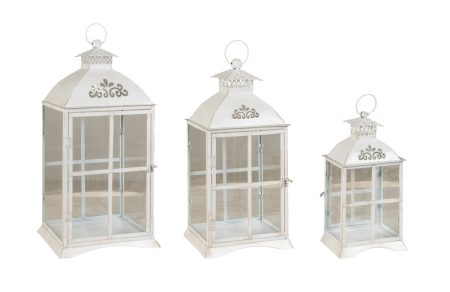 Μεταλλικά Διακοσμητικά Φανάρια Σέτ 3 Τεμαχίων 35 , 50 , Και 64cm