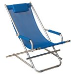 Μπλέ Πτυσσόμενη Σεζλόνγκ Αλουμινίου Με Διάτρητο Ύφασμα , 86(L) X 62(W) X 84(H)cm