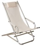 Λευκή Πτυσσόμενη Σεζλόνγκ Αλουμινίου Με Διάτρητο Ύφασμα , 86(L) X 62(W) X 84(H)cm