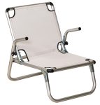 Λευκό Πτυσσόμενο Καρεκλάκι Παραλίας Με Αλουμίνιο Σκελετό 60(w) x 52(d) x 23/59(h)cm