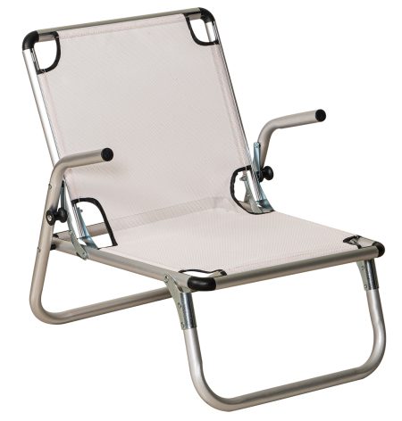 Λευκό Πτυσσόμενο Καρεκλάκι Παραλίας Με Αλουμίνιο Σκελετό 60(w) x 52(d) x 23/59(h)cm