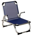 Μπλέ Πτυσσόμενο Καρεκλάκι Παραλίας Με Ψηλή Πλάτη Και Αλουμίνιο Σκελετό 69(w) x 56(d) x 24/66(h)cm