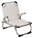 Λεύκο Πτυσσόμενο Καρεκλάκι Παραλίας Με Ψηλή Πλάτη Και Αλουμίνιο Σκελετό , 69(w) x 56(d) x 24/66(h)cm