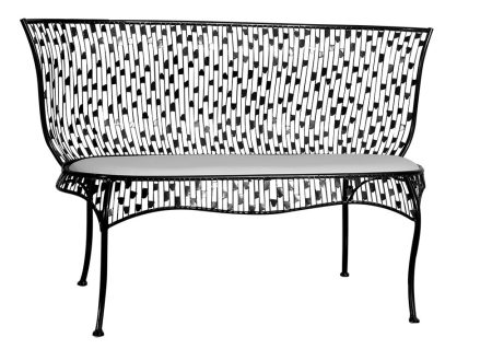 Μεταλλικός Καναπές - Σκαμπό 2 Θέσεων Royalty 113 x 44 x 48/84(h)cm