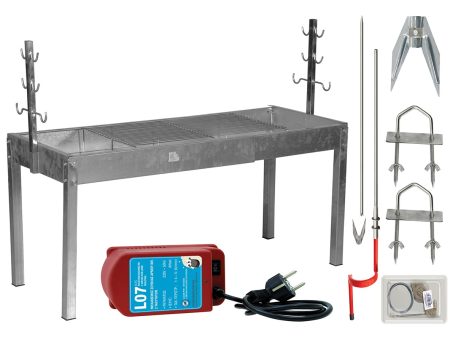 Σετ Ψησταριά αρνιού συρταρωτή πλήρης με παρελκόμενα , 145(L) x 50(W) x 63(H)cm