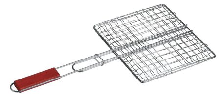 Σχάρα Καρέ Χρωμίου Με Ξύλινη Λαβή ,23 x 34 x 60cm