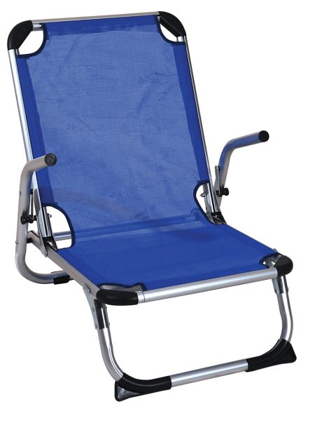Μπλέ Πτυσσόμενο Καρεκλάκι Παραλίας Με Αλουμίνιο Σκελετό , 69(W) x 56(D) x 24/66(H)cm