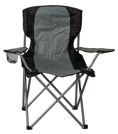 Γκρί Πτυσσόμενο Καρεκλάκι Παραλίας - Camping Με Μεταλλικό Σκελετό , 47(w) x 76(d) x 45/80(h)cm