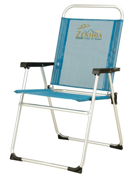 Μπλέ Πτυσσόμενο Καρεκλάκι Παραλίας Με Αλουμίνιο Σκελετό Και Διάτρητο Ύφασμα 1 x 1 , 54,5 x 60 x 91(h)cm